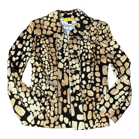 St. John Double Breasted Animal Print Jacket size M